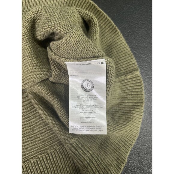 MARC O'POLO Linen Organic Cotton Knit Top Womens Sz L Olive Fisherman Boatneck - Picture 4 of 7